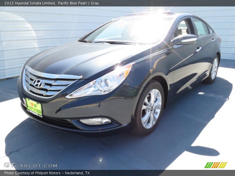 Pacific Blue Pearl / Gray 2013 Hyundai Sonata Limited
