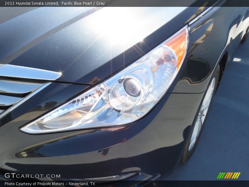 Pacific Blue Pearl / Gray 2013 Hyundai Sonata Limited