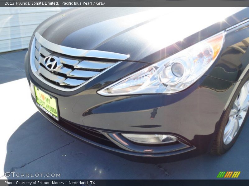 Pacific Blue Pearl / Gray 2013 Hyundai Sonata Limited