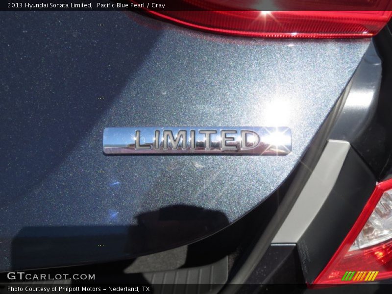 Pacific Blue Pearl / Gray 2013 Hyundai Sonata Limited