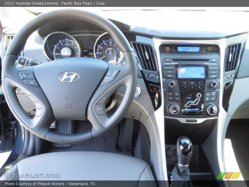Pacific Blue Pearl / Gray 2013 Hyundai Sonata Limited