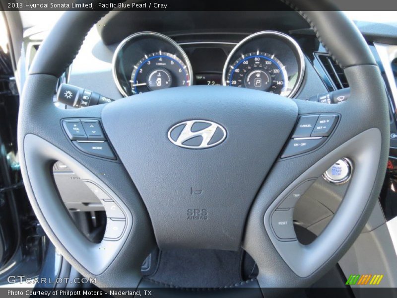 Pacific Blue Pearl / Gray 2013 Hyundai Sonata Limited