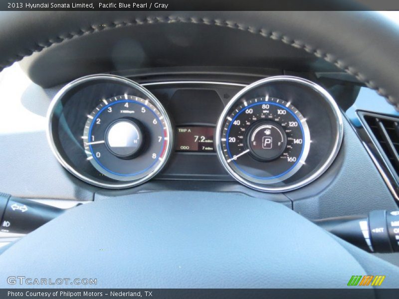 Pacific Blue Pearl / Gray 2013 Hyundai Sonata Limited