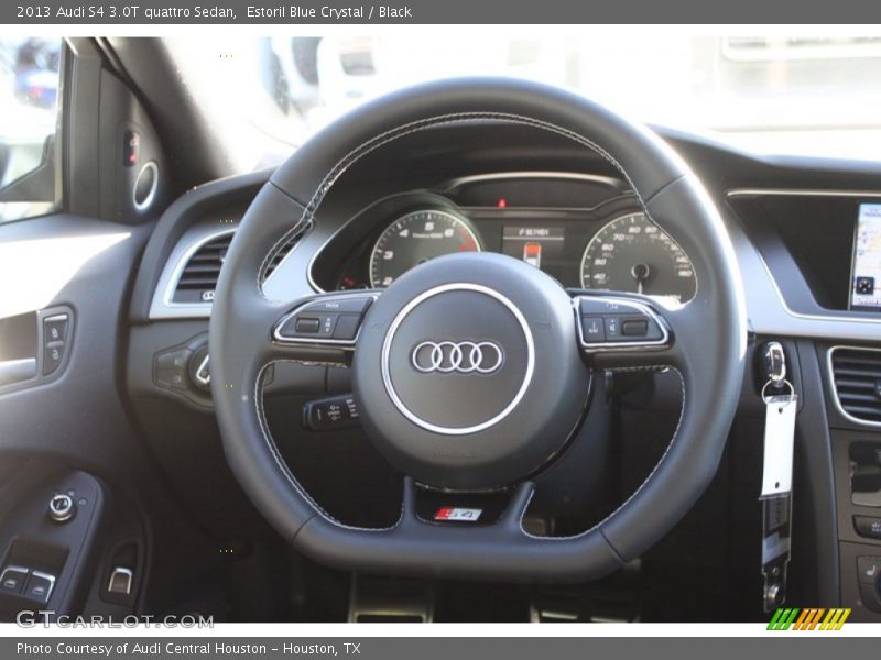 Estoril Blue Crystal / Black 2013 Audi S4 3.0T quattro Sedan