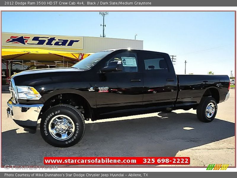 Black / Dark Slate/Medium Graystone 2012 Dodge Ram 3500 HD ST Crew Cab 4x4