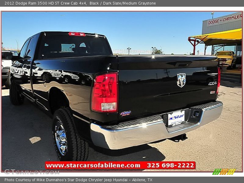 Black / Dark Slate/Medium Graystone 2012 Dodge Ram 3500 HD ST Crew Cab 4x4