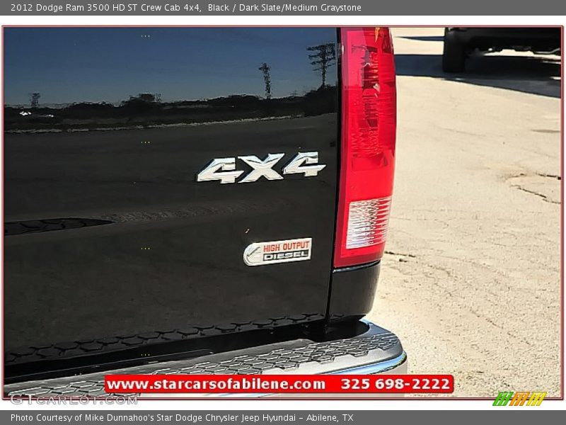 Black / Dark Slate/Medium Graystone 2012 Dodge Ram 3500 HD ST Crew Cab 4x4