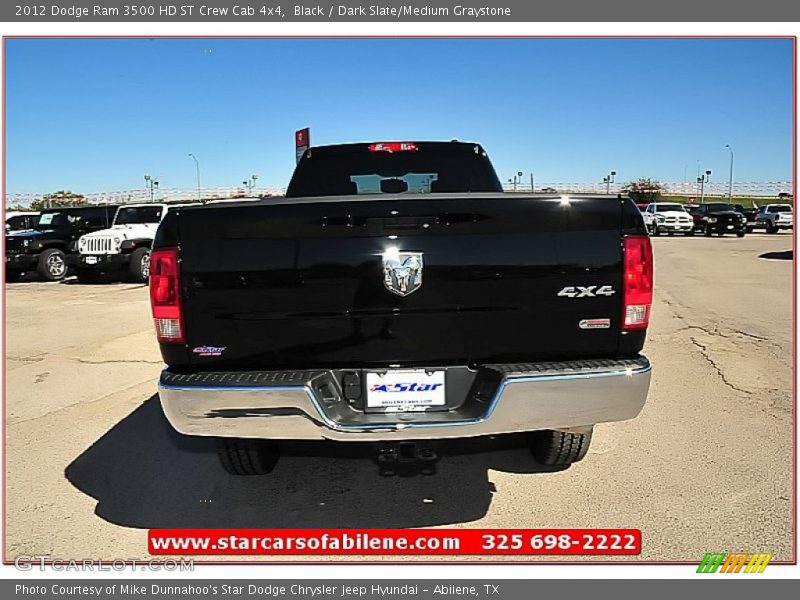 Black / Dark Slate/Medium Graystone 2012 Dodge Ram 3500 HD ST Crew Cab 4x4