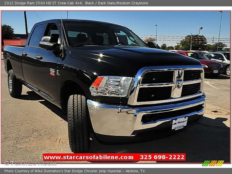Black / Dark Slate/Medium Graystone 2012 Dodge Ram 3500 HD ST Crew Cab 4x4