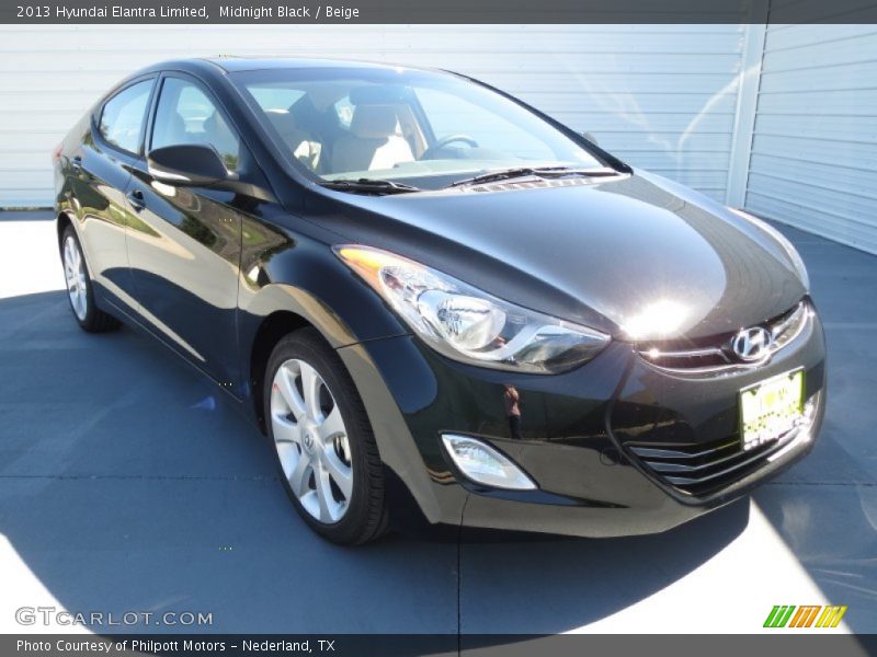 Midnight Black / Beige 2013 Hyundai Elantra Limited