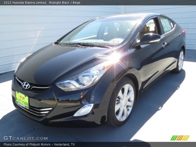 Midnight Black / Beige 2013 Hyundai Elantra Limited