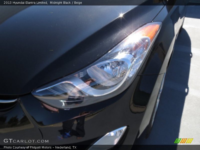 Midnight Black / Beige 2013 Hyundai Elantra Limited