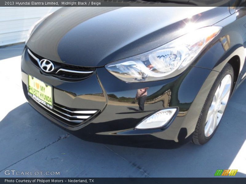 Midnight Black / Beige 2013 Hyundai Elantra Limited
