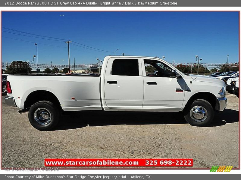 Bright White / Dark Slate/Medium Graystone 2012 Dodge Ram 3500 HD ST Crew Cab 4x4 Dually