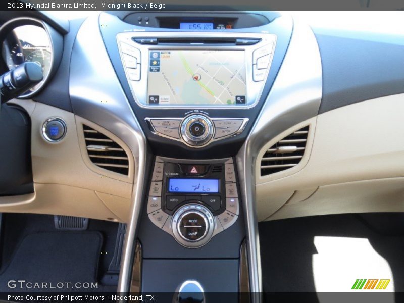 Midnight Black / Beige 2013 Hyundai Elantra Limited
