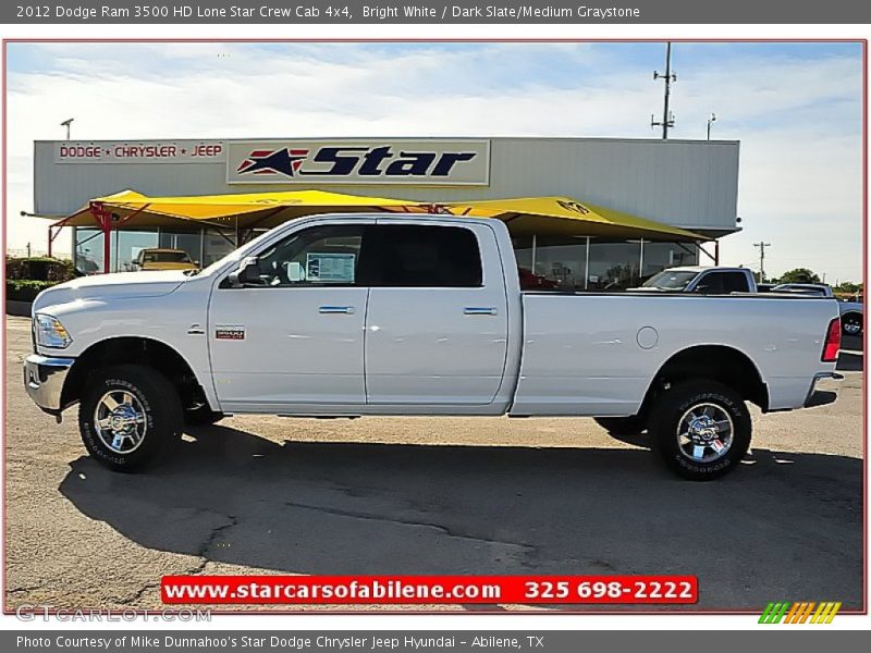 Bright White / Dark Slate/Medium Graystone 2012 Dodge Ram 3500 HD Lone Star Crew Cab 4x4