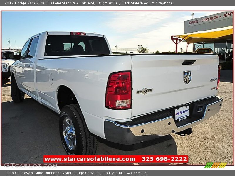 Bright White / Dark Slate/Medium Graystone 2012 Dodge Ram 3500 HD Lone Star Crew Cab 4x4