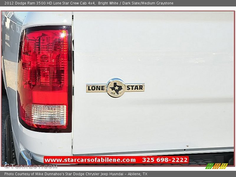Bright White / Dark Slate/Medium Graystone 2012 Dodge Ram 3500 HD Lone Star Crew Cab 4x4
