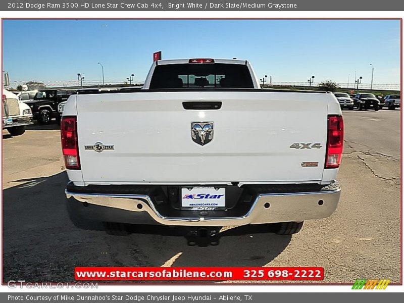 Bright White / Dark Slate/Medium Graystone 2012 Dodge Ram 3500 HD Lone Star Crew Cab 4x4