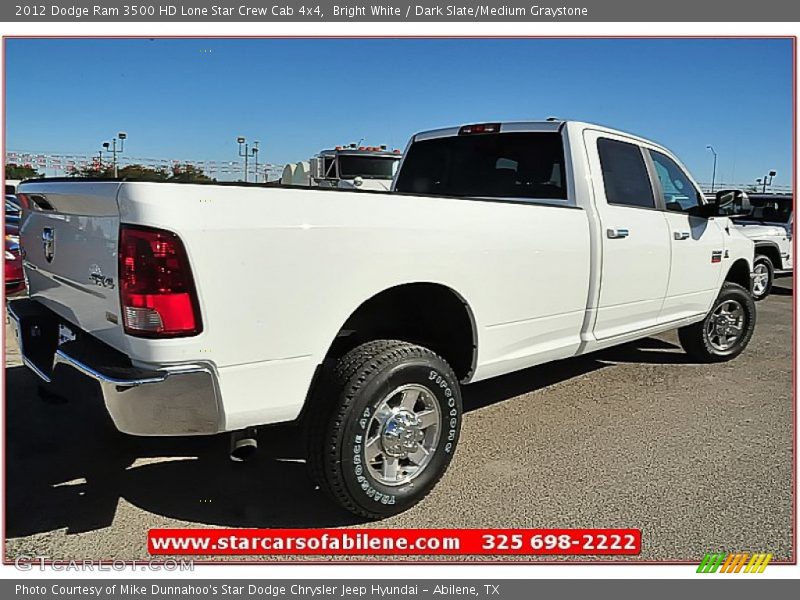 Bright White / Dark Slate/Medium Graystone 2012 Dodge Ram 3500 HD Lone Star Crew Cab 4x4