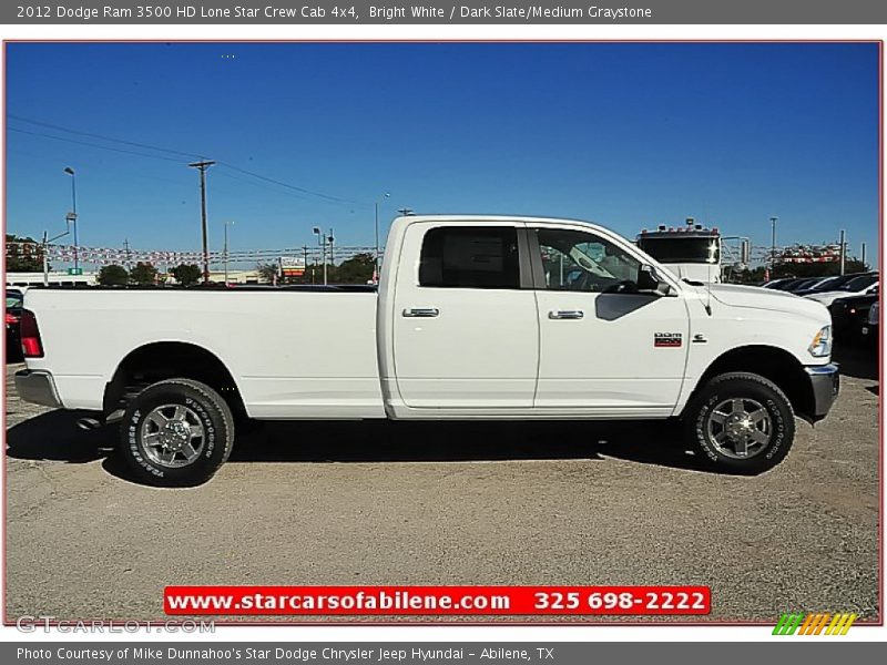 Bright White / Dark Slate/Medium Graystone 2012 Dodge Ram 3500 HD Lone Star Crew Cab 4x4