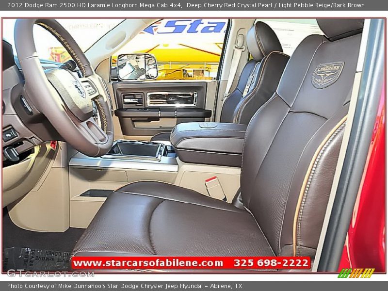Deep Cherry Red Crystal Pearl / Light Pebble Beige/Bark Brown 2012 Dodge Ram 2500 HD Laramie Longhorn Mega Cab 4x4
