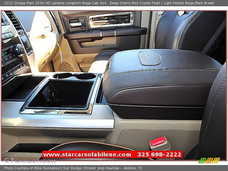 Deep Cherry Red Crystal Pearl / Light Pebble Beige/Bark Brown 2012 Dodge Ram 2500 HD Laramie Longhorn Mega Cab 4x4