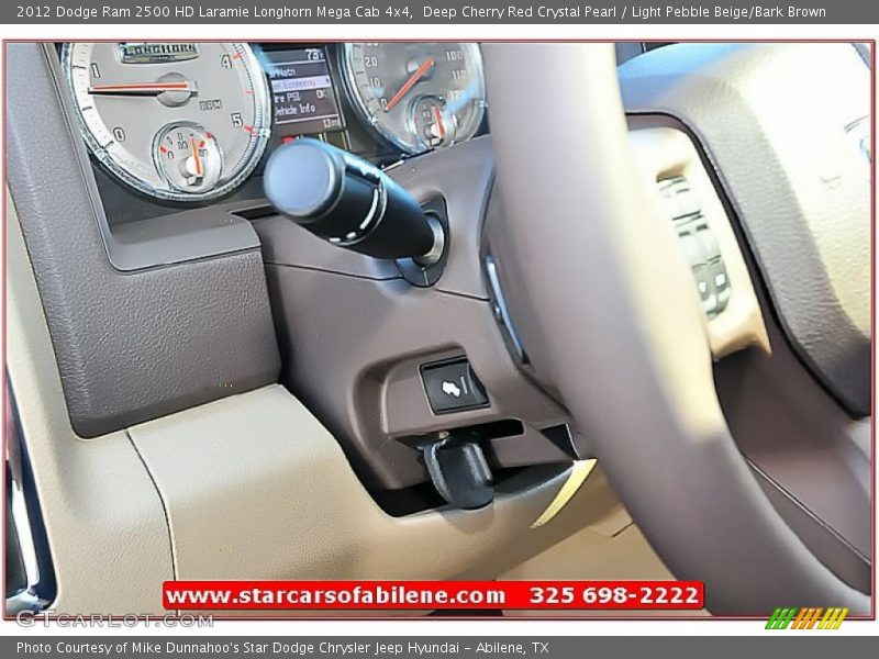 Deep Cherry Red Crystal Pearl / Light Pebble Beige/Bark Brown 2012 Dodge Ram 2500 HD Laramie Longhorn Mega Cab 4x4