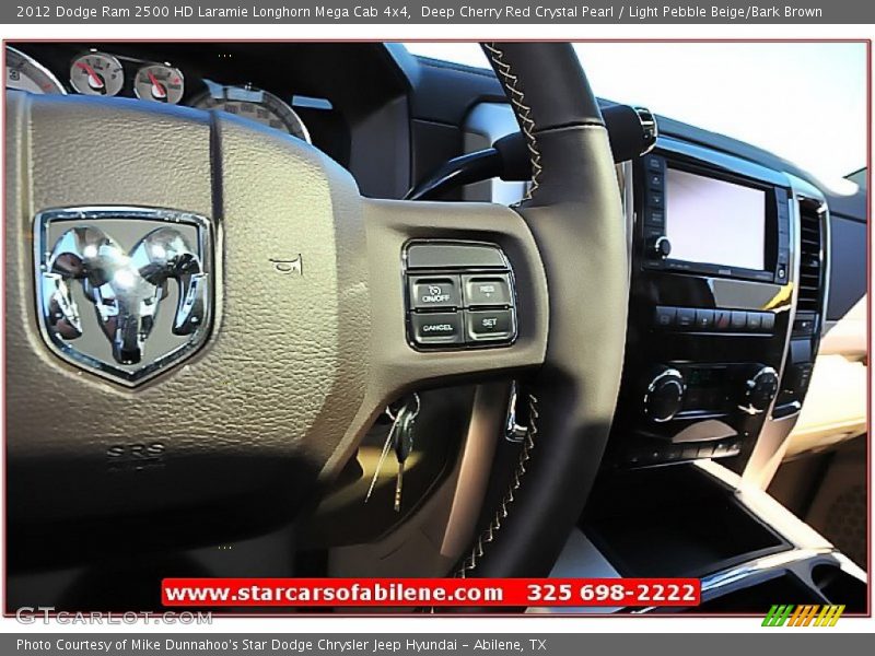 Deep Cherry Red Crystal Pearl / Light Pebble Beige/Bark Brown 2012 Dodge Ram 2500 HD Laramie Longhorn Mega Cab 4x4