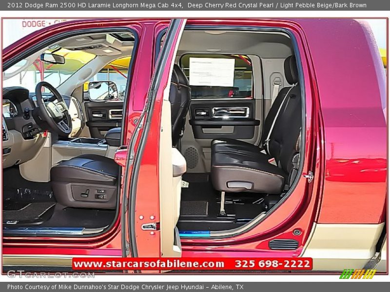 Deep Cherry Red Crystal Pearl / Light Pebble Beige/Bark Brown 2012 Dodge Ram 2500 HD Laramie Longhorn Mega Cab 4x4