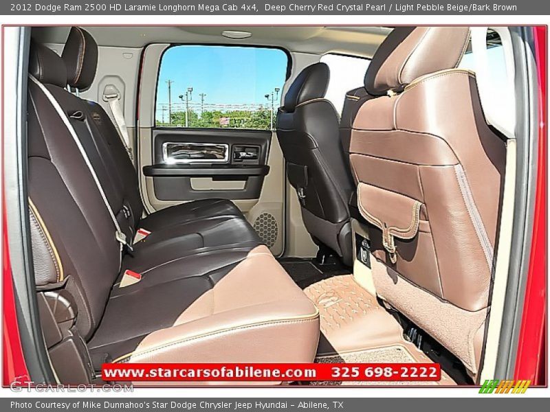 Deep Cherry Red Crystal Pearl / Light Pebble Beige/Bark Brown 2012 Dodge Ram 2500 HD Laramie Longhorn Mega Cab 4x4