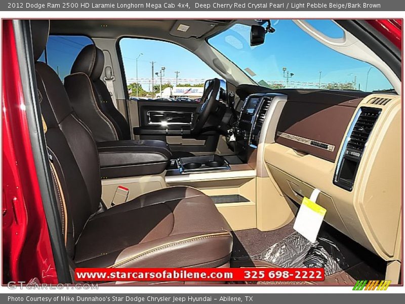 Deep Cherry Red Crystal Pearl / Light Pebble Beige/Bark Brown 2012 Dodge Ram 2500 HD Laramie Longhorn Mega Cab 4x4