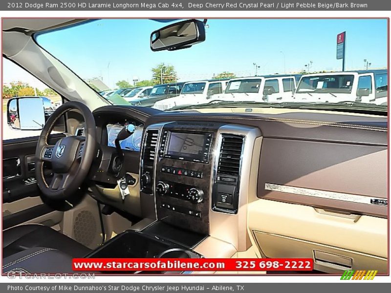 Deep Cherry Red Crystal Pearl / Light Pebble Beige/Bark Brown 2012 Dodge Ram 2500 HD Laramie Longhorn Mega Cab 4x4