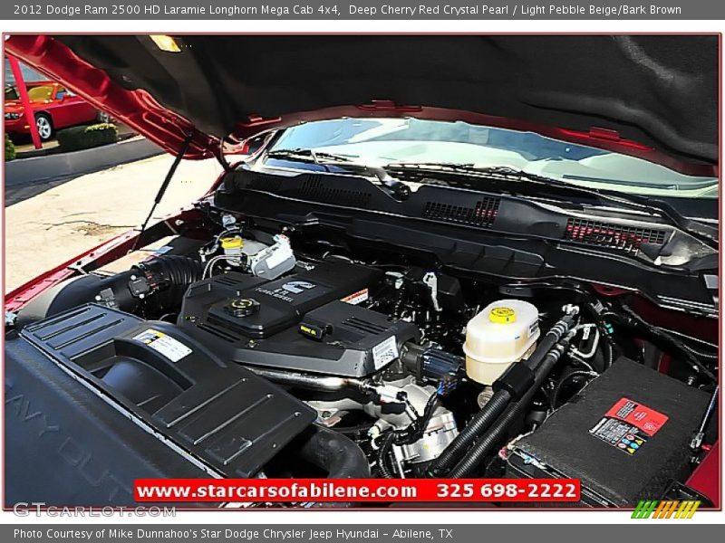 Deep Cherry Red Crystal Pearl / Light Pebble Beige/Bark Brown 2012 Dodge Ram 2500 HD Laramie Longhorn Mega Cab 4x4