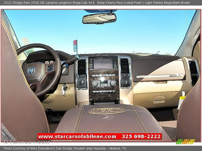 Deep Cherry Red Crystal Pearl / Light Pebble Beige/Bark Brown 2012 Dodge Ram 2500 HD Laramie Longhorn Mega Cab 4x4