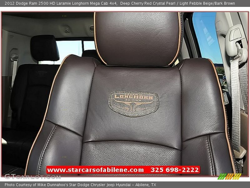 Deep Cherry Red Crystal Pearl / Light Pebble Beige/Bark Brown 2012 Dodge Ram 2500 HD Laramie Longhorn Mega Cab 4x4
