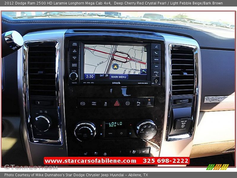 Deep Cherry Red Crystal Pearl / Light Pebble Beige/Bark Brown 2012 Dodge Ram 2500 HD Laramie Longhorn Mega Cab 4x4