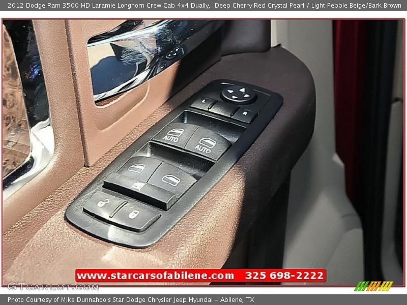 Deep Cherry Red Crystal Pearl / Light Pebble Beige/Bark Brown 2012 Dodge Ram 3500 HD Laramie Longhorn Crew Cab 4x4 Dually