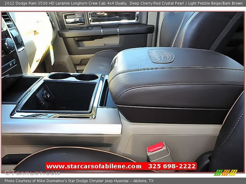 Deep Cherry Red Crystal Pearl / Light Pebble Beige/Bark Brown 2012 Dodge Ram 3500 HD Laramie Longhorn Crew Cab 4x4 Dually