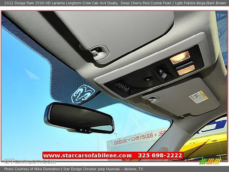 Deep Cherry Red Crystal Pearl / Light Pebble Beige/Bark Brown 2012 Dodge Ram 3500 HD Laramie Longhorn Crew Cab 4x4 Dually