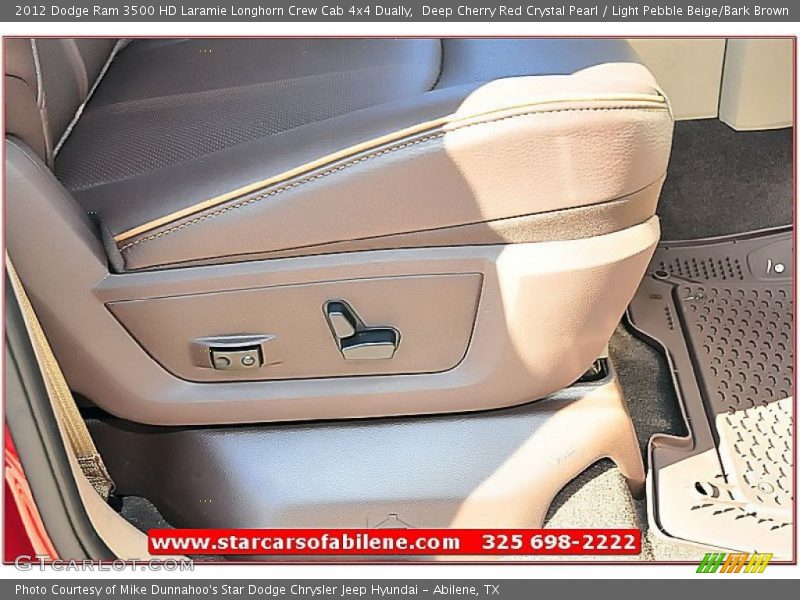Deep Cherry Red Crystal Pearl / Light Pebble Beige/Bark Brown 2012 Dodge Ram 3500 HD Laramie Longhorn Crew Cab 4x4 Dually