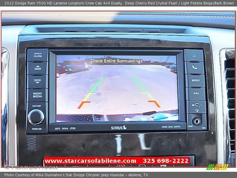Deep Cherry Red Crystal Pearl / Light Pebble Beige/Bark Brown 2012 Dodge Ram 3500 HD Laramie Longhorn Crew Cab 4x4 Dually