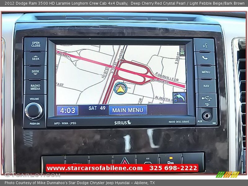 Deep Cherry Red Crystal Pearl / Light Pebble Beige/Bark Brown 2012 Dodge Ram 3500 HD Laramie Longhorn Crew Cab 4x4 Dually