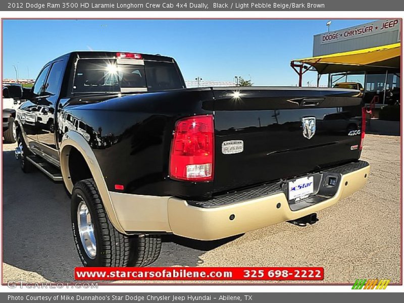 Black / Light Pebble Beige/Bark Brown 2012 Dodge Ram 3500 HD Laramie Longhorn Crew Cab 4x4 Dually