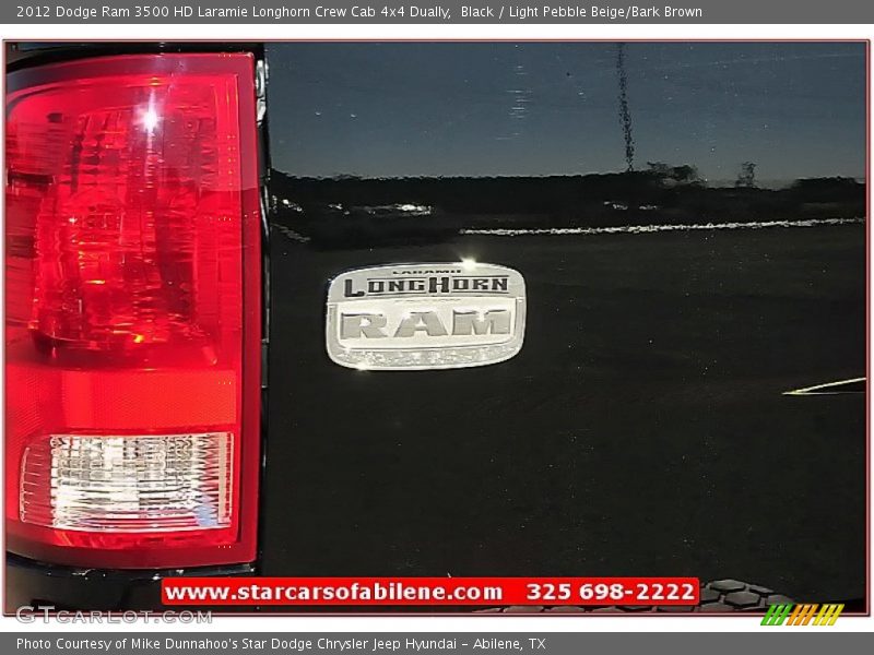 Black / Light Pebble Beige/Bark Brown 2012 Dodge Ram 3500 HD Laramie Longhorn Crew Cab 4x4 Dually