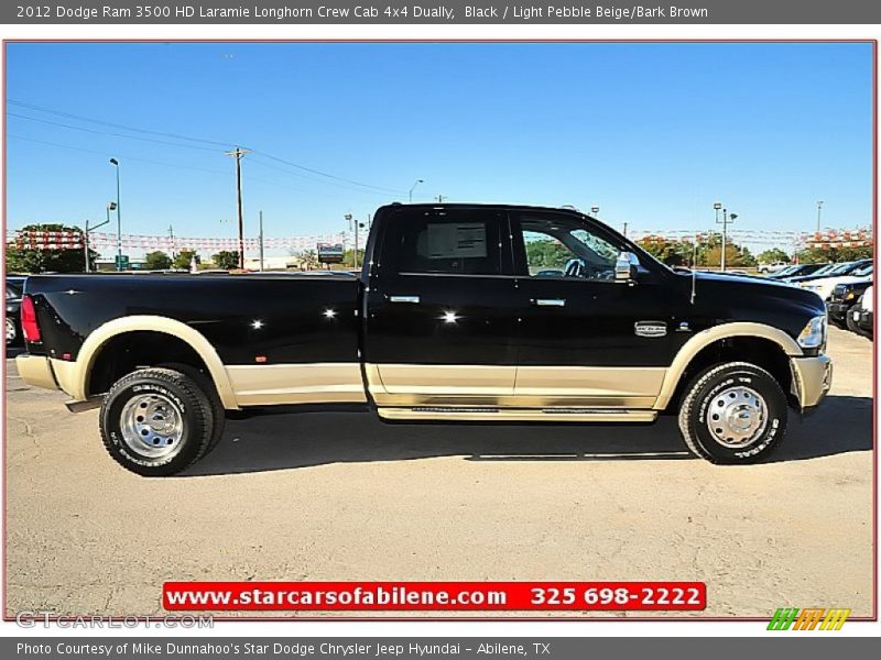 Black / Light Pebble Beige/Bark Brown 2012 Dodge Ram 3500 HD Laramie Longhorn Crew Cab 4x4 Dually