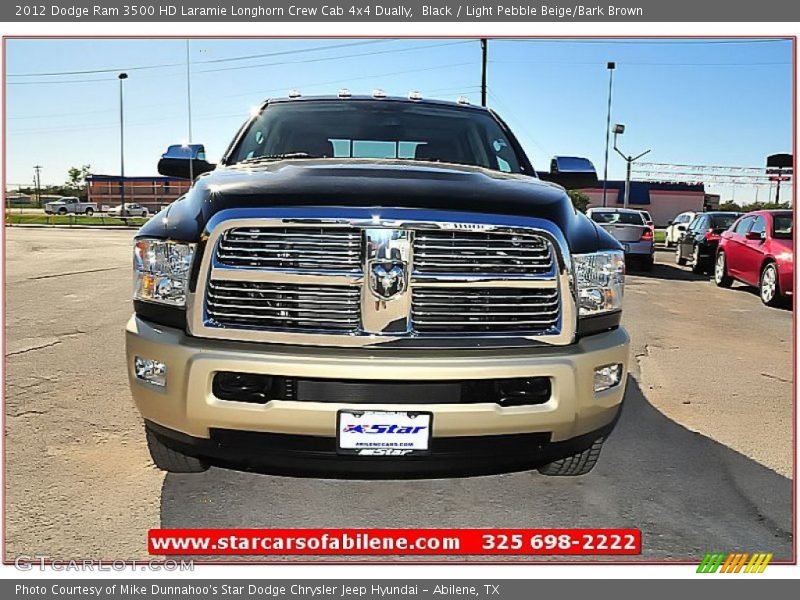 Black / Light Pebble Beige/Bark Brown 2012 Dodge Ram 3500 HD Laramie Longhorn Crew Cab 4x4 Dually