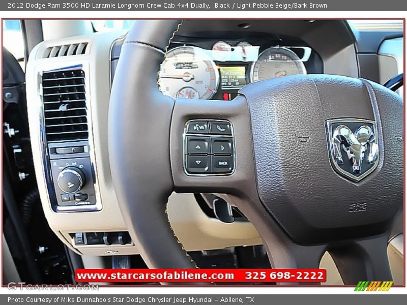 Black / Light Pebble Beige/Bark Brown 2012 Dodge Ram 3500 HD Laramie Longhorn Crew Cab 4x4 Dually