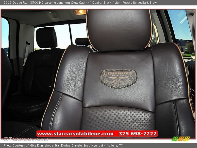 Black / Light Pebble Beige/Bark Brown 2012 Dodge Ram 3500 HD Laramie Longhorn Crew Cab 4x4 Dually