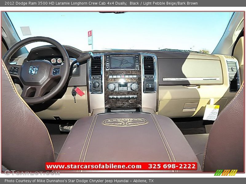 Black / Light Pebble Beige/Bark Brown 2012 Dodge Ram 3500 HD Laramie Longhorn Crew Cab 4x4 Dually